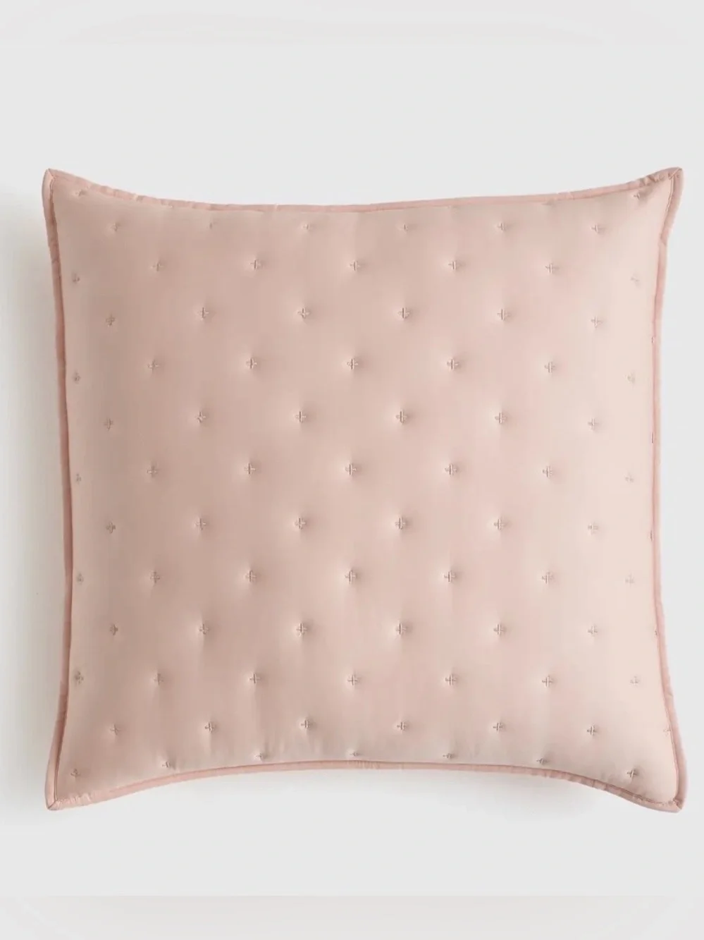 NWOT Quince Bamboo Dream Quilted Euro Sham, 26 X 26 (Soft Pink)
